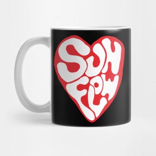 sunflow typography heart Mug